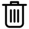 Delete, dustbin bold outline vector icon you can easily modify