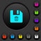 Delete file dark push buttons with color icons