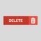 Delete flat button on grey background.