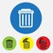 Delete flat  icons, Trash can vector icon illustration on white background