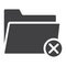 Delete folder glyph icon, web and mobile, delete