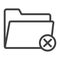 Delete folder line icon, web and mobile, delete