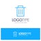 Delete, Interface, Trash, User Blue Outline Logo Place for Tagline