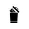 Delete Mail, Remove Email Letter to Trash. Flat Vector Icon illustration. Simple black symbol on white background. Delete Mail,