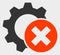Delete Settings Gear Raster Icon Illustration