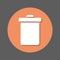 Delete, trash can, recycling bin flat icon. Round colorful button, circular vector sign with shadow effect. Flat style design.