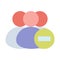 Delete user person icon avatar illustration business symbol. Profile delete user human minus friend member network social