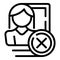 Deleting account icon outline vector. Social profile