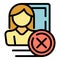 Deleting account icon vector flat