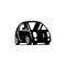 Delf-driving driverless vehicle. Car side view flat icon