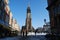 Delft, Netherlands - January 31: daily and snowy main square of