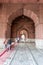 DELHI, INDIA - MARCH 11, 2019: jama masjid interior in the old city of delhi, india