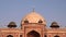 DELHI, INDIA - MARCH 15, 2019: close pan of the front of humayun's tomb in delhi, india