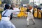 Delhi, India, October 2, 2023 - Sikhs display gatka and martial arts during annual Nagar Kirtan, Traditional, procession on
