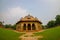 DELHI, INDIA - SEPTEMBER 19, 2017: Close up of a beautiful tomb of Isa Khan Niazi in humayum tomb complex, New Delhi