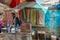 Delhi, India - September 25, 2017: Unidentified man at outdoors of small retail shop, in Paharganj Delhi India