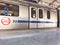 Delhi metro train at a less crowded metro station in New Delhi in the noon time