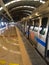 Delhi Metro train full view with empty platform during morning time in Delhi India