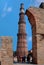 Delhi. View of ruins of the historical complex Qutub Minar