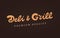 Deli Grill vector inscription