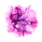 Delicate abstract hand drawn watercolor or alcohol ink background in violet tones. Raster illustration.