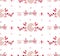 Delicate baby seamless pattern with a crescent moon, foliage, flowers and stars on white background. Delicate mystical texture