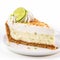 Delicate Bagel Key Lime Pie Slice With Exotic Textural Sensations