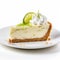 Delicate Bagel Key Lime Pie Slice On White Background