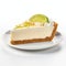 Delicate Bagel Key Lime Pie Slice On White Background