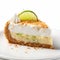 Delicate Bagel Key Lime Pie Slice On White Background