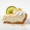 Delicate Bagel Key Lime Pie Slice On White Surface