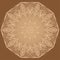 Delicate beige mandala on brown background, simple vector illustration