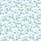Delicate blue flowers. Seamless pattern with intertwining plants. Watercolor drawing. Spring flowers