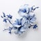 Delicate Blue Flowers: A Tropical Sculpted Masterpiece