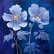 Delicate Blue Poppies: A High-detailed Traditional Oil Painting