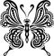 Delicate butterfly silhouette. Drawing of lines and points.Symmetrical image