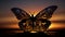 Delicate Butterfly in Sunset Glow, Made with Generative AI