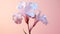 Delicate Canna Flower Sculpture On Pink And White Gradient Background