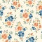 Delicate Chintz Romantic Meadow Wildflowers Vector Seamless Pattern