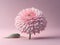 Delicate chrysanthemum flower on pastel pink background. ai generative