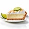 Delicate Coconut Lime Pie Slice: Meticulously Crafted Exotic Dessert