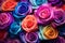 Delicate Colorful rose flowers. Generate Ai