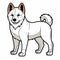 Delicate Coloring: Simple Dog Icon Akita Tetsujin