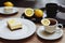 Delicate delicious cheesecake with lemon for morning dessert