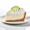 Delicate Donut Key Lime Pie Slice On White Plate