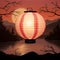 Delicate Dusk: A Solitary Paper Lantern in a Serene Glow