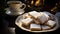 Delicate Dusting: Golden Light Enhances The Caramelized Sweetness Of Powdered Sugar Shortbread