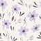 Delicate Floral Dance: Minimalist Flower Pattern on Light Lilac Backdrop