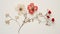 Delicate Floral Studies: Red And White Flowers In Found Object Installations