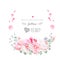Delicate floral vector round frame with wedding flowers